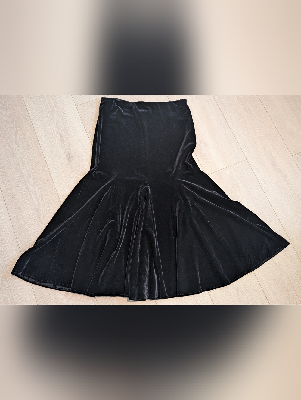 Alex Evenings Black Velvet Flared Skirt
